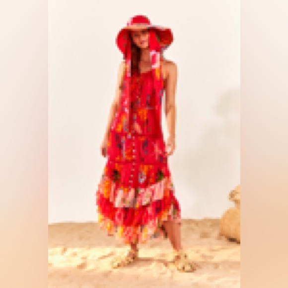 Farm Rio
Mixed Fruits Ocean Tiered Midi-Dress - Picture 3 of 13